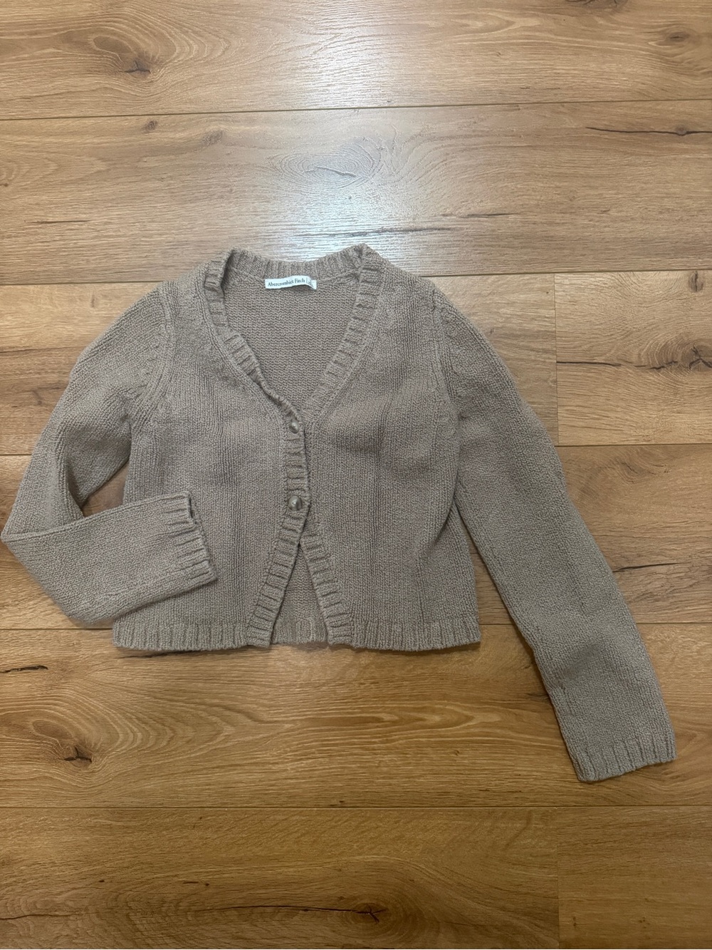 Abercrombie & Fitch V‑Neck Cardigan - Taupe